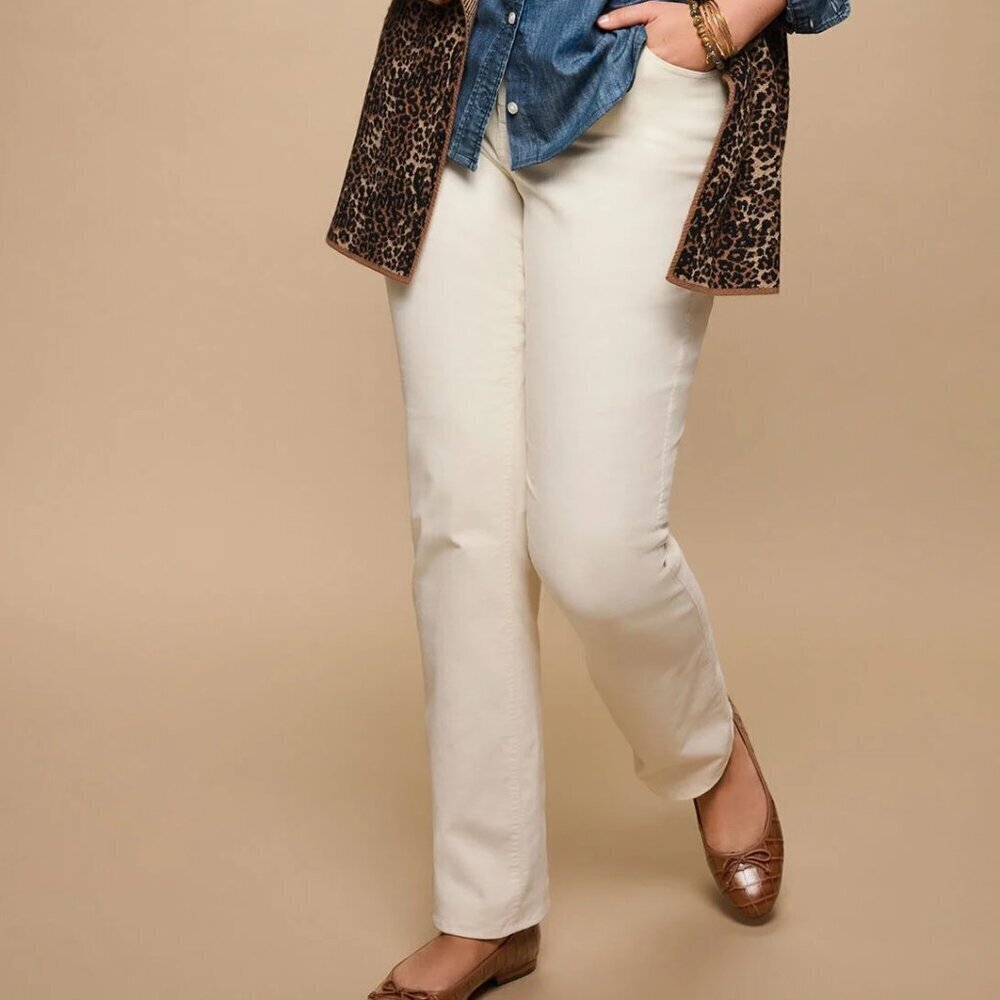 Talbots High White Waist Straight Leg Stretch Corduroy Pants 18W